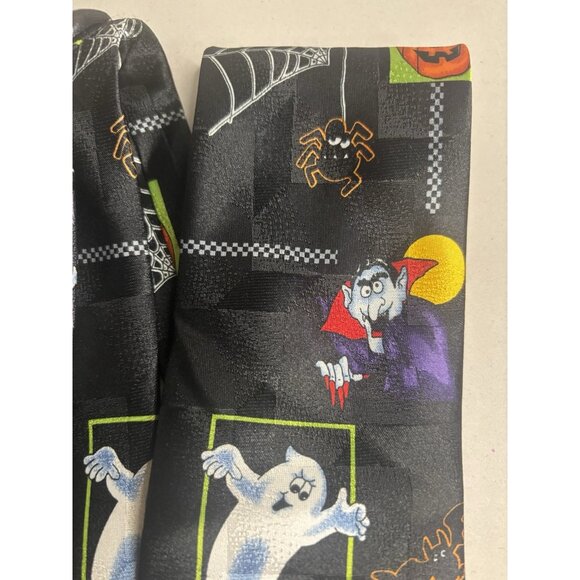 Halloween Neck Tie Pumpkins Ghosts Necktie Teachers Novelty Hallmark Lot Of 2 - Picture 5 of 12